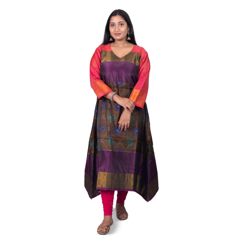 Handloom Ikkat Silk Kurti