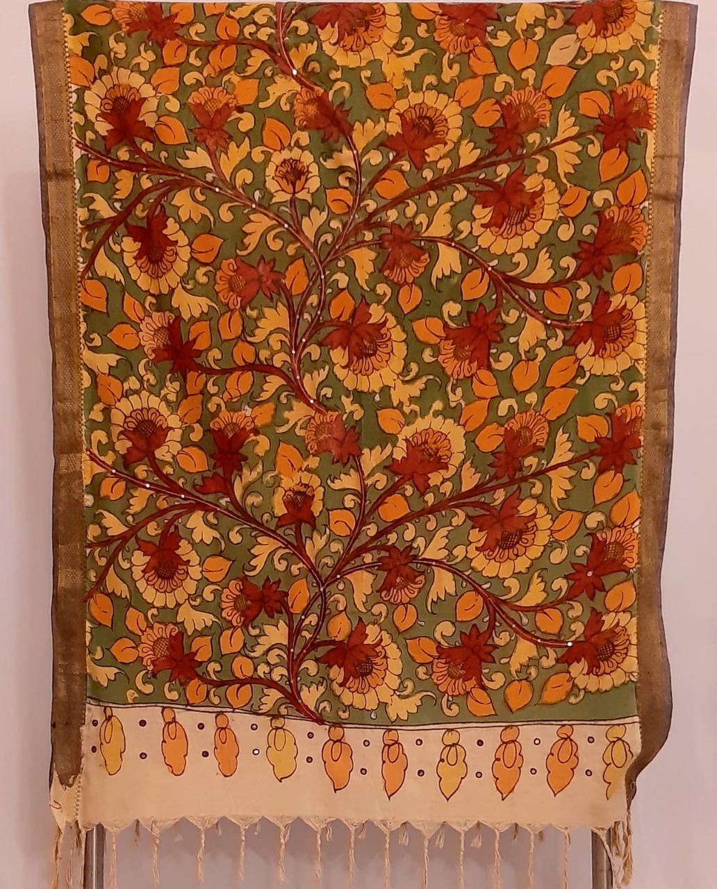 Pen kalamkari cotton dupatta